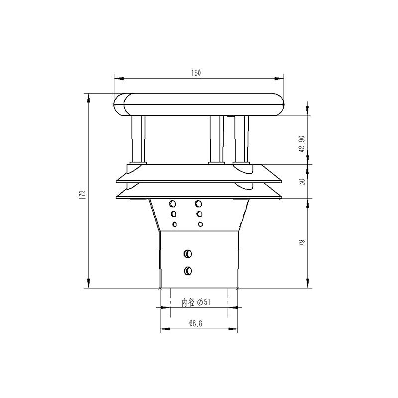 風(fēng)力發(fā)電機風(fēng)速儀產(chǎn)品尺寸圖